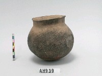 藏品(褐色夾砂方格紋小陶壺)的圖片